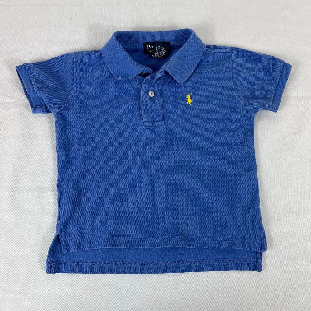 Vintage Y2K Polo Ralph Lauren Blue Polo Shirt Toddler 18 Months